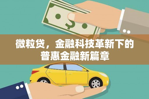 宛城微粒贷，金融科技革新下的普惠金融新篇章