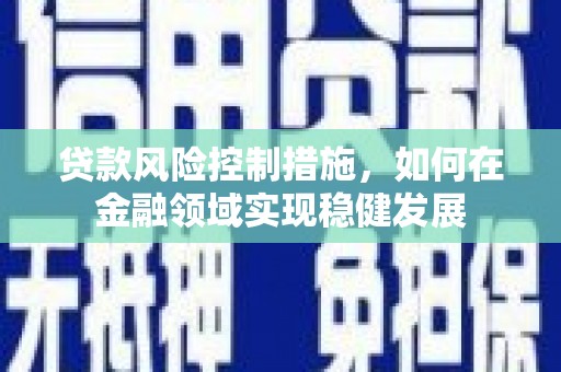 江东贷款风险控制措施，如何在金融领域实现稳健发展