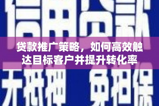 特克斯贷款推广策略，如何高效触达目标客户并提升转化率
