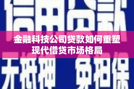 新河金融科技公司贷款如何重塑现代借贷市场格局