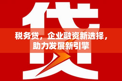 西市税务贷，企业融资新选择，助力发展新引擎