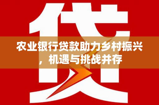 柳营农业银行贷款助力乡村振兴，机遇与挑战并存
