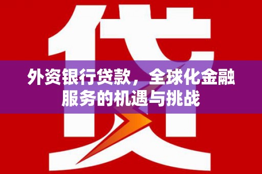 班玛外资银行贷款，全球化金融服务的机遇与挑战