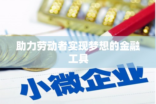 海东助力劳动者实现梦想的金融工具